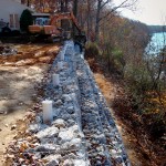 Gabion Basket Wall construction by WEC Marine - nearing completion