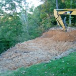 Slope stabilization project - Gabion basket wall - before