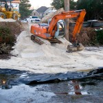 Beach creation, beach nourishment - during construction by WEC Marine. Private residence.