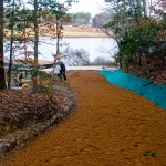 Municipal job for York County Parks and Recreation - New Quarter Park by WEC Marine. Commercial floating pier, site stabilization and riprap, including access road and gangway.