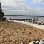 Shoreline stabilization project, riprap revetment - private residence, after - with dock