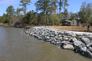 Shoreline stabilization project, riprap revetment - private residence, after