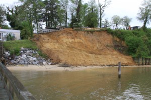 Shoreline Stabilization, Sycamore Landing, Croaker, Virginia - beginning of project.