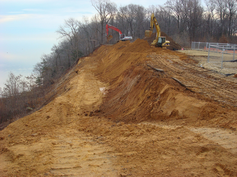 Government project: Slope stabilization by WEC, Westmoreland State Park, Virginia - during construction